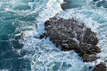 Wall Mural - View from above to the waves of the ocean