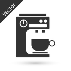 Sticker - Grey Coffee machine icon isolated on white background. Vector