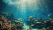 © Matthew - Tropical sea underwater fishes on coral reef. Aquarium oceanarium wildlife colorful marine panorama landscape nature snorkel diving.