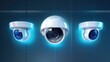 CCTV security camera in dark background