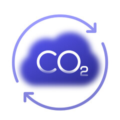 Wall Mural - co2 gas, carbon dioxide offset icon, png