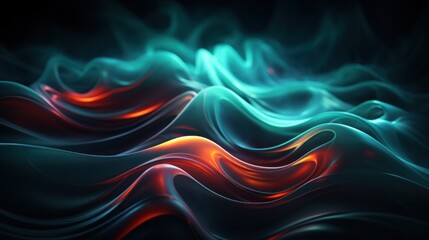 Wall Mural - abstract colorful background with smooth wavy lines in green and red 