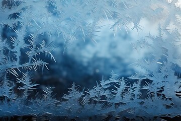 Wall Mural - background icy glasses water blue snow freeze cold window natural texture frosty ice nature mac abstract frosty crystal winter frost cool natural window winter pattern glac