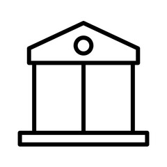 Sticker - Court House Retro Outline Icon