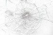 Broken glass on black background with lots of glass splinters and cracks