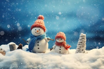 snow year toy background cap knitted season frost snow knitted holiday little christmas new mag cold h celebrate blue snowman celebration snowy background soft winter christmas symbol white snowmans