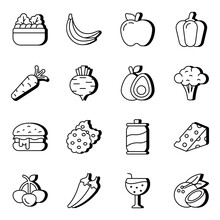 Pack Of Food Linear Icons

