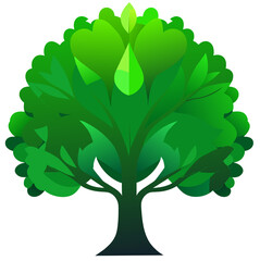 Wall Mural - tree with leaves clipart