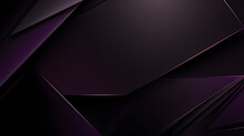 Black Deep Purple Abstract Modern Background For Design. Geometric Shape. 3d Effect. Lines, Triangles, Angles. Color Gradient. Dark Shades. Colorful. Metal, Metallic. Shine. 
