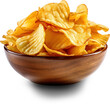 Potato chips in a bowl png transparent bowl background. Png file
