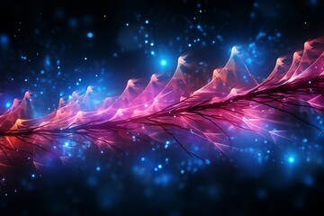 Aufkleber - Abstract futuristic, Network connection fiber optic, Transmission line, hop to hop delivery, node to node, Abstract concept of network technology. Generative AI (1)