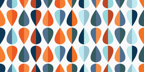 Poster - Halves in the form of droplets. An abstract repeating pattern of regular droplets that create a vibrant and stylish texture.