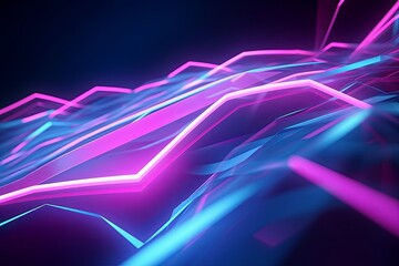 Wall Mural - abstract futuristic background with pink blue glowing neon moving high speed wave lines and bokeh lights. Data transfer concept Fantastic wallpaper, Generative AI