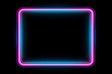 Generative ai collage image picture of neon rectangle box with neon lights for advertising