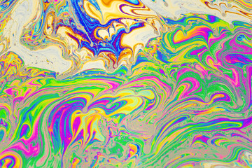 Wall Mural - psychedelic multicolored background abstract. rainbow colors. patterns background. photo macro shot 