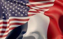 America Vs France Flag Competition Half Flag Nation