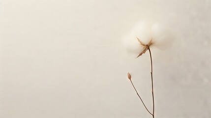 Wall Mural -  a single flower is in a vase with a white background.  generative ai