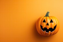 Pumpkin Jack-o'-lantern, Autumn And Halloween Holidays Concept