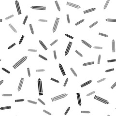 Sticker - Black Pencil icon isolated seamless pattern on white background. Drawing and educational tools. School office symbol. Vector