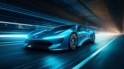 Wall Mural - High-Velocity Futuristic Luxury Car A Conceptual Stock Image