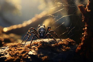 Close up view of spider, macro photography