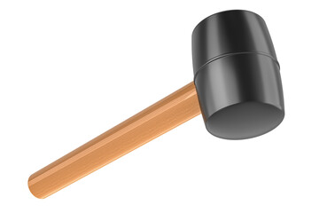 Canvas Print - Rubber mallet, closeup. 3D rendering isolated on transparent background