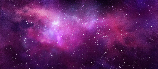 Wall Mural - cosmic illustration. beautiful colorful space background. watercolor cosmos