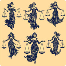 Lawyer Scale Law Legal Balance Judge Justice Symbol Sword Woman Lady Silhouette