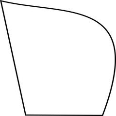 Wall Mural - Black outline abstract simple shape png
