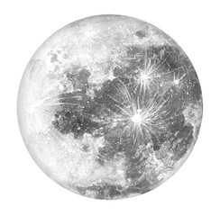 Wall Mural - abstract watercolor night sky with full moon illustration