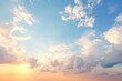 Wonderful vanilla sky with puffy clouds with vibrant colors - background stock concepts