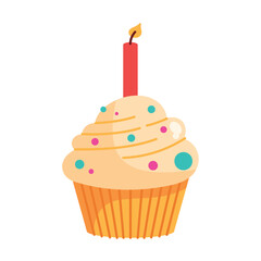 Sticker - birthday cupcake illustration