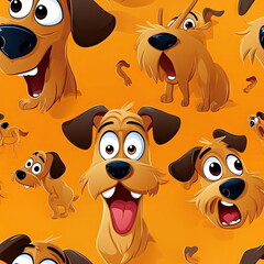 Sticker - seamless Cartoon character of dog