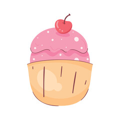 Canvas Print - cherry cupcake design