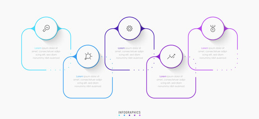 Wall Mural - vector infographic label design template with icons and 5 options or steps. can be used for process 