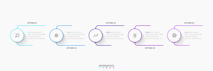 Wall Mural - vector infographic label design template with icons and 5 options or steps. can be used for process 