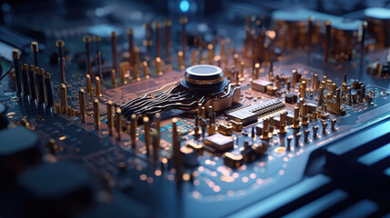 A programmer is operating the latest technology machine
