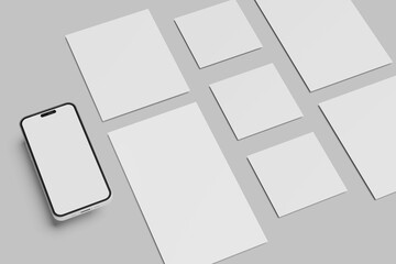 Phone Mockup with Blank Social Media Posts Template. Present Your Products and Branding.