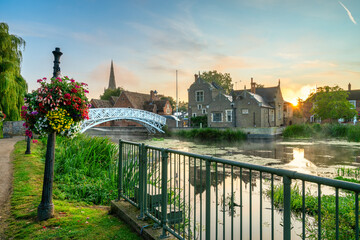 Poster - Chinese Bridge at sunrise in Godmanchester Cambridgeshire England