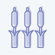 Icon Reeds. Related To Environment Symbol. Two Tone Style. Simple Illustration. Conservation. Earth. Clean