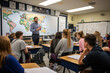 © arhendrix - Students in the classroom doing participating in discussions with teacher