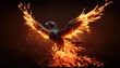 Molten Liquid Bird: Phoenix Rising from Lava
