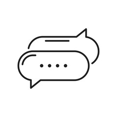 Fototapete - Dialogue bubble balloon isolated speech message box thin line icon. Vector dialog cloud, chatting communication comment, sms banner sign
