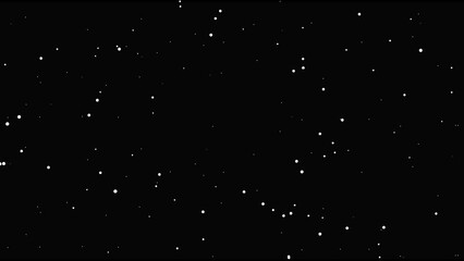 Flow of particles with moving dots on abstract dark background