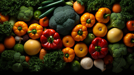 Background of various kinds of fresh vegetables