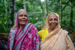 © Susmit - Portrait of south asian elderly women, Hindu elderly ladies are in a park wearing traditional costumes