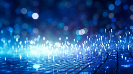 Binary data blue abstract background. Information technology concept