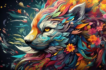 Naklejka na meble Animal Fusions  essence of creative imagination by combining different animals into captivating hybrid creatures. Generated with AI