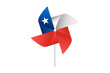 Molino de papel con diseño de bandera de Chile en formato vectorial