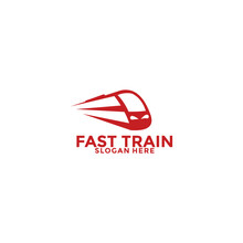 Train Logo Vector Illustration Design.fast Train Logo.High Speed Train Logo Icon Template